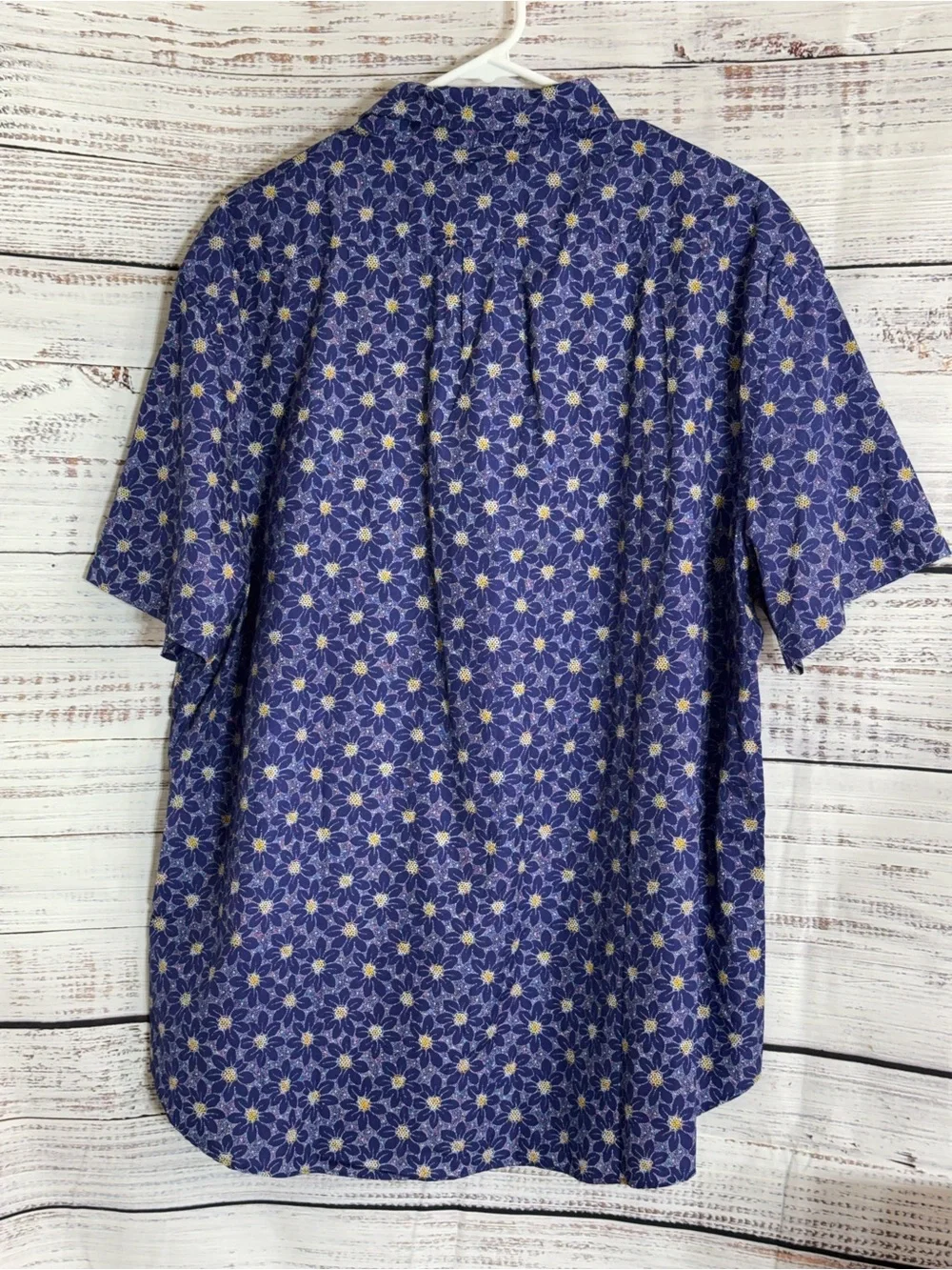 J Crew Shirt Mens Sz XL Classic Short Sleeve Floral Button Down 100s 2 ply Yarn